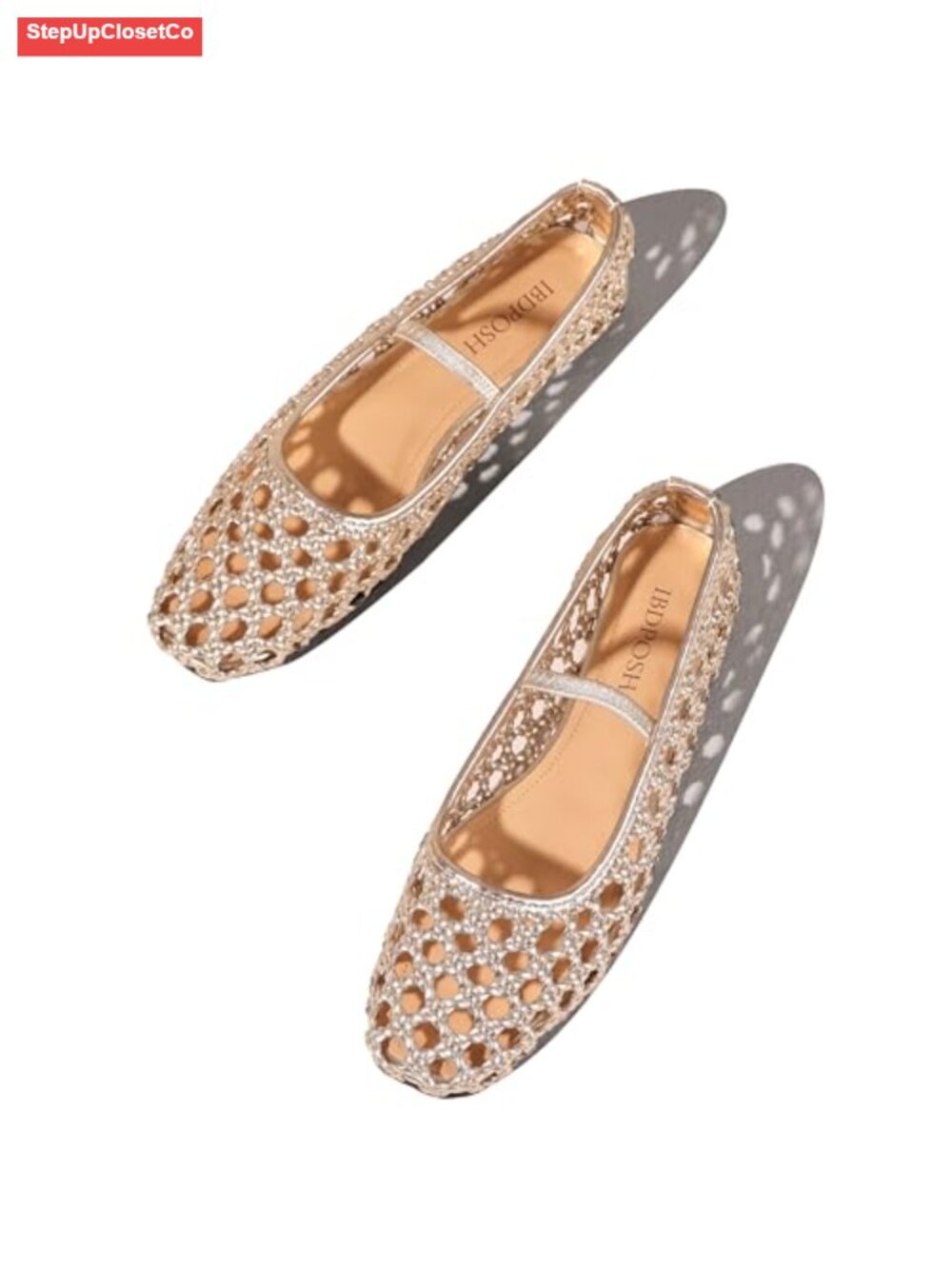 Woven Flats for Women Square Toe Mesh Ballet Shoes
